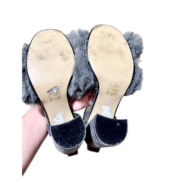 TOPSHOP faux fur sandal heels size US 6.5 - Picture 3 of 5